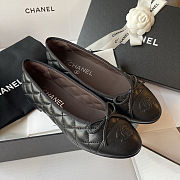 Fortok Chanel Black Aged Calfskin Ballet Flats - 4