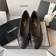 Fortok Chanel Black Aged Calfskin Ballet Flats - 3