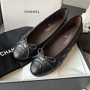 Fortok Chanel Black Aged Calfskin Ballet Flats - 2