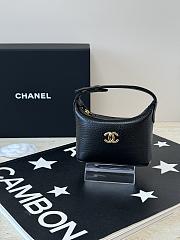 Fortok Chanel Micro Top Handle Round Hobo Pouch Black  - 1