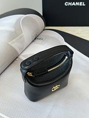 Fortok Chanel Micro Top Handle Round Hobo Pouch Black  - 6
