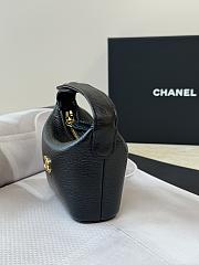 Fortok Chanel Micro Top Handle Round Hobo Pouch Black  - 3