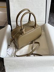 Fortok Chanel Large Bowling Bag Khaki 20.5x11.5x9cm  - 6