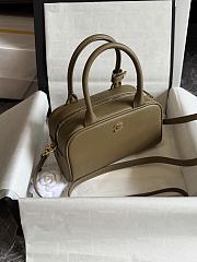 Fortok Chanel Large Bowling Bag Khaki 20.5x11.5x9cm  - 4