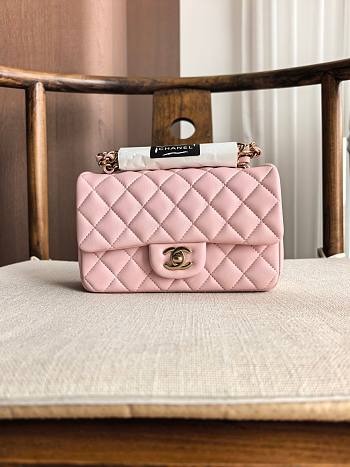 Fortok Chanel Mini Flap Bag Pink 20cm