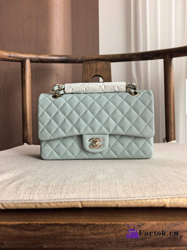 Fortok Chanel Medium Flap Bag Blue 25.5cm - 1