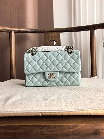 Fortok Chanel Small Flap Bag Blue 23cm 