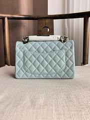 Fortok Chanel Small Flap Bag Blue 23cm  - 4