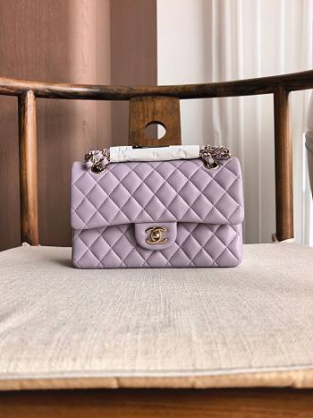 Fortok Chanel Medium Flap Bag Purple 25.5cm