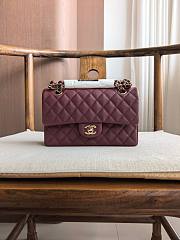 Fortok Chanel Small Flap Bag Burgundy 23cm  - 1