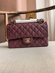 Fortok Chanel Small Flap Bag Burgundy 23cm  - 4