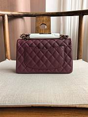 Fortok Chanel Small Flap Bag Burgundy 23cm  - 5