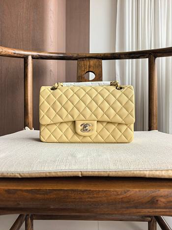 Fortok Chanel Medium Flap Bag Light Yellow 25.5cm