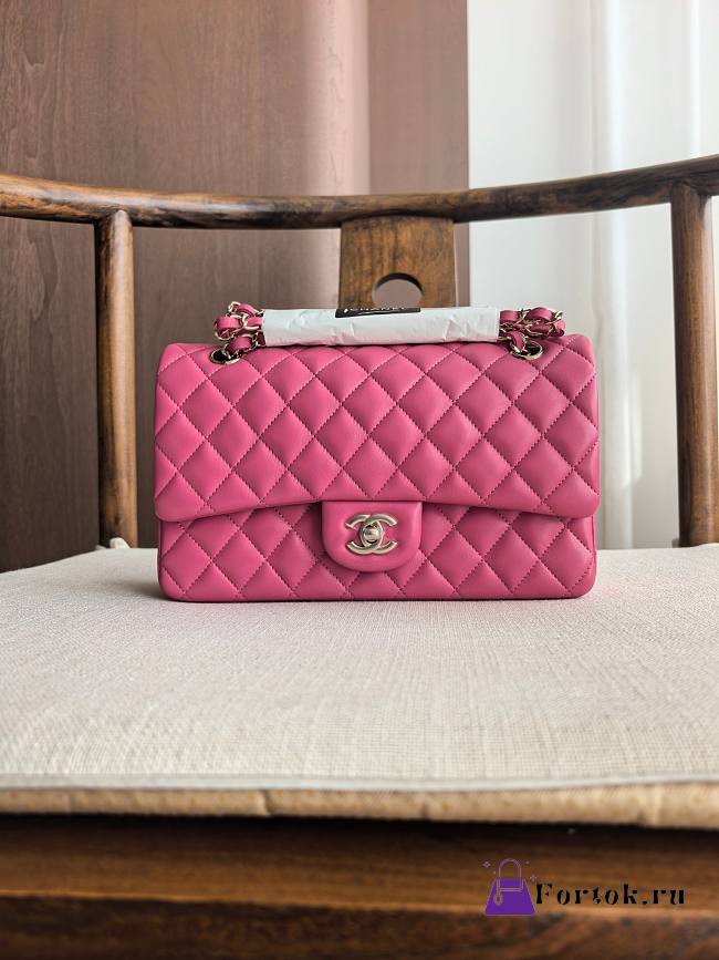 Fortok Chanel Medium Flap Bag Hot Pink 25.5cm - 1