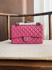 Fortok Chanel Medium Flap Bag Hot Pink 25.5cm - 1