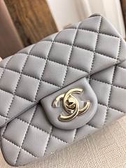 Fortok Chanel Mini Square Flap Bag Grey 17cm - 4