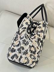 Fortok Chanel Urban Essentials Shopping Bag Striking Leopard-patterned Tweed 33×43×17.5cm - 6