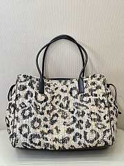 Fortok Chanel Urban Essentials Shopping Bag Striking Leopard-patterned Tweed 33×43×17.5cm - 4