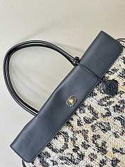 Fortok Chanel Urban Essentials Shopping Bag Striking Leopard-patterned Tweed 33×43×17.5cm - 3