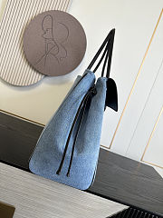 Fortok Chanel Urban Essential Shopping Bag Blue Denim 33×43×17.5cm - 4
