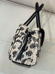 Fortok Chanel Urban Essentials Shopping Bag Striking Leopard-patterned Tweed 38x 22 x 16cm - 3