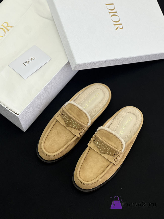 Fortok Dior Boy Mule Beige Suede  - 1