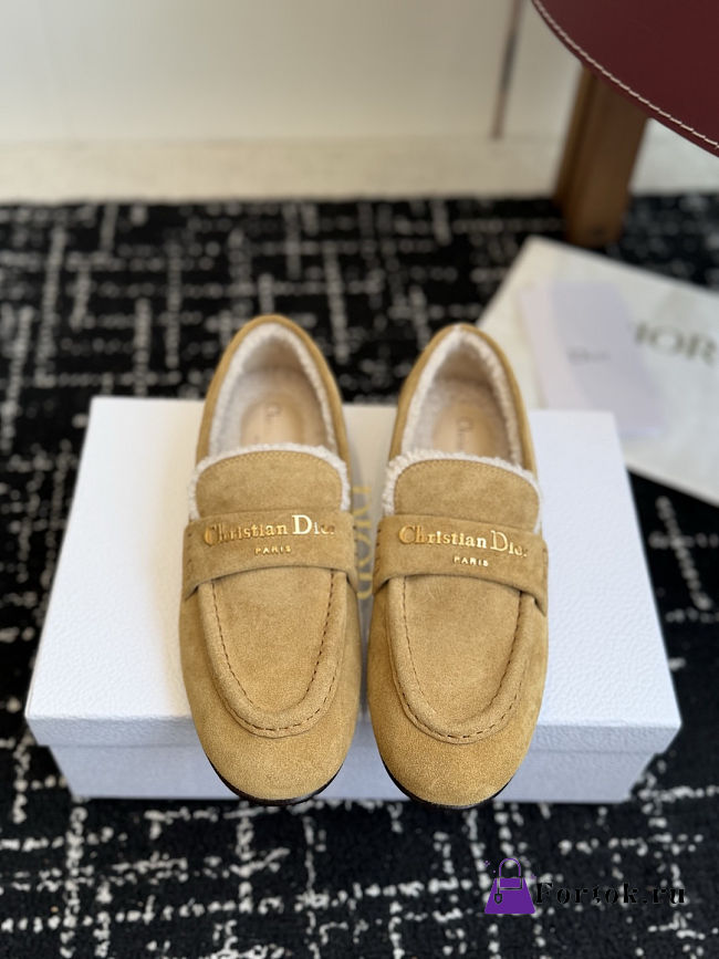 Fortok Dior Boy Mule Beige Suede Shearling Lining - 1
