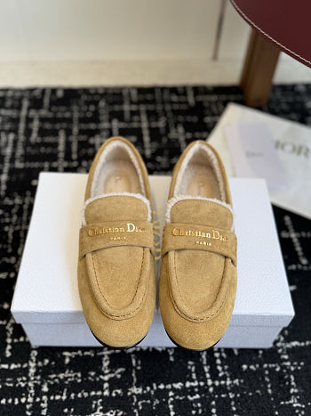 Fortok Dior Boy Mule Beige Suede Shearling Lining