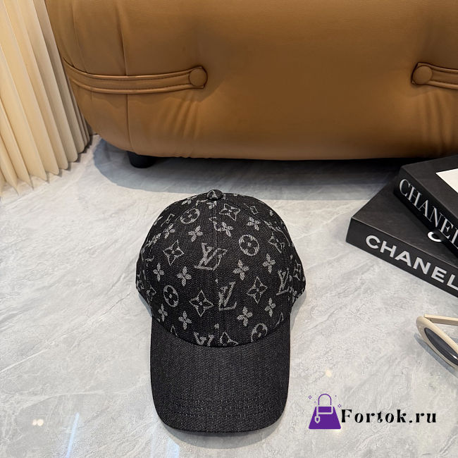 Fortok Louis Vuitton Black Denim Cap  - 1