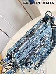 Fortok Balenciaga Le City Moto Small Denim 28x18x14cm - 6