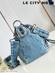 Fortok Balenciaga Le City Moto Small Denim 28x18x14cm - 4