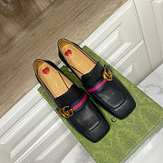 Fortok Gucci GG Marmont Web Pearl Loafer Pumps Black 7.5cm - 6