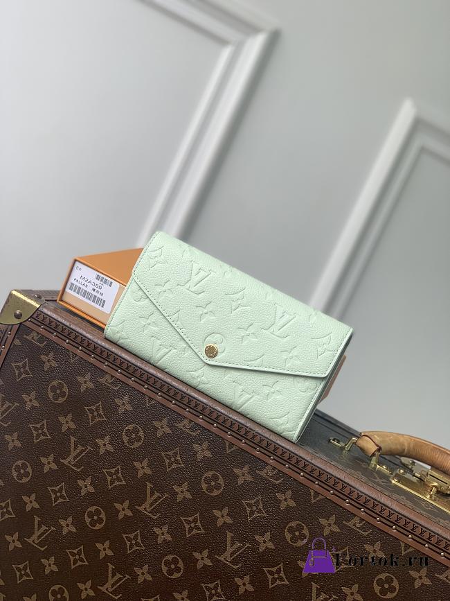 Fortok Louis Vuitton Sarah Wallet Green 19x10.5x2cm - 1