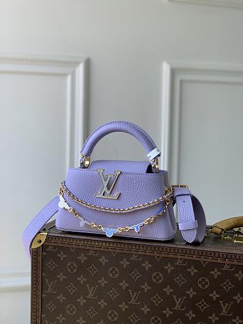 Fortok Louis Vuitton Capucines East-West Mini Purple 12 x 22 x 8cm
