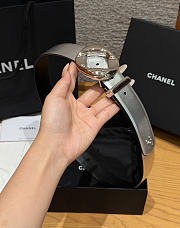 Fortok Chanel Metallic Leather Belt Silver - 5