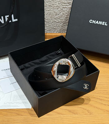 Fortok Chanel Leather Belt Black