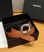 Fortok Chanel Leather Belt Cognac Brown - 1