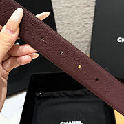 Fortok Chanel Leather Belt Burgundy  - 5