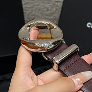 Fortok Chanel Leather Belt Burgundy  - 3