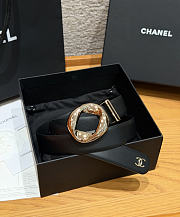 Fortok Chanel Leather Belt Black/Light Gold - 1