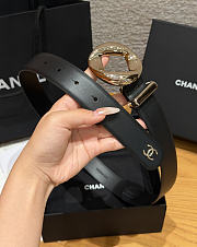 Fortok Chanel Leather Belt Black/Light Gold - 3