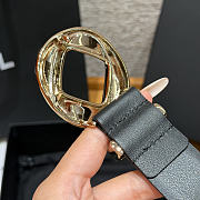 Fortok Chanel Leather Belt Black/Light Gold - 4