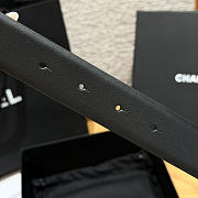 Fortok Chanel Leather Belt Black/Light Gold - 5