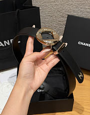 Fortok Chanel Leather Belt Black/Light Gold - 6