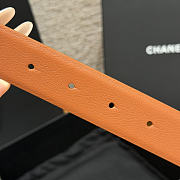 Fortok Chanel Leather Belt Cognac Brown/Light Gold - 6