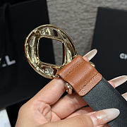 Fortok Chanel Leather Belt Cognac Brown/Light Gold - 5