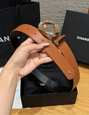 Fortok Chanel Leather Belt Cognac Brown/Light Gold - 4