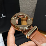 Fortok Chanel Leather Belt Cognac Brown/Light Gold - 2