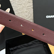 Fortok Chanel Leather Belt Burgundy/Light Gold - 6