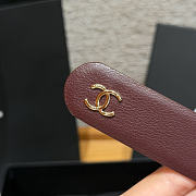 Fortok Chanel Leather Belt Burgundy/Light Gold - 3